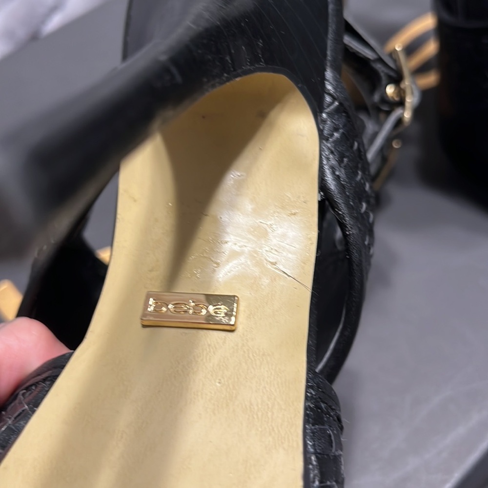 Bebe Black Platform Heels - Picture 4 of 8